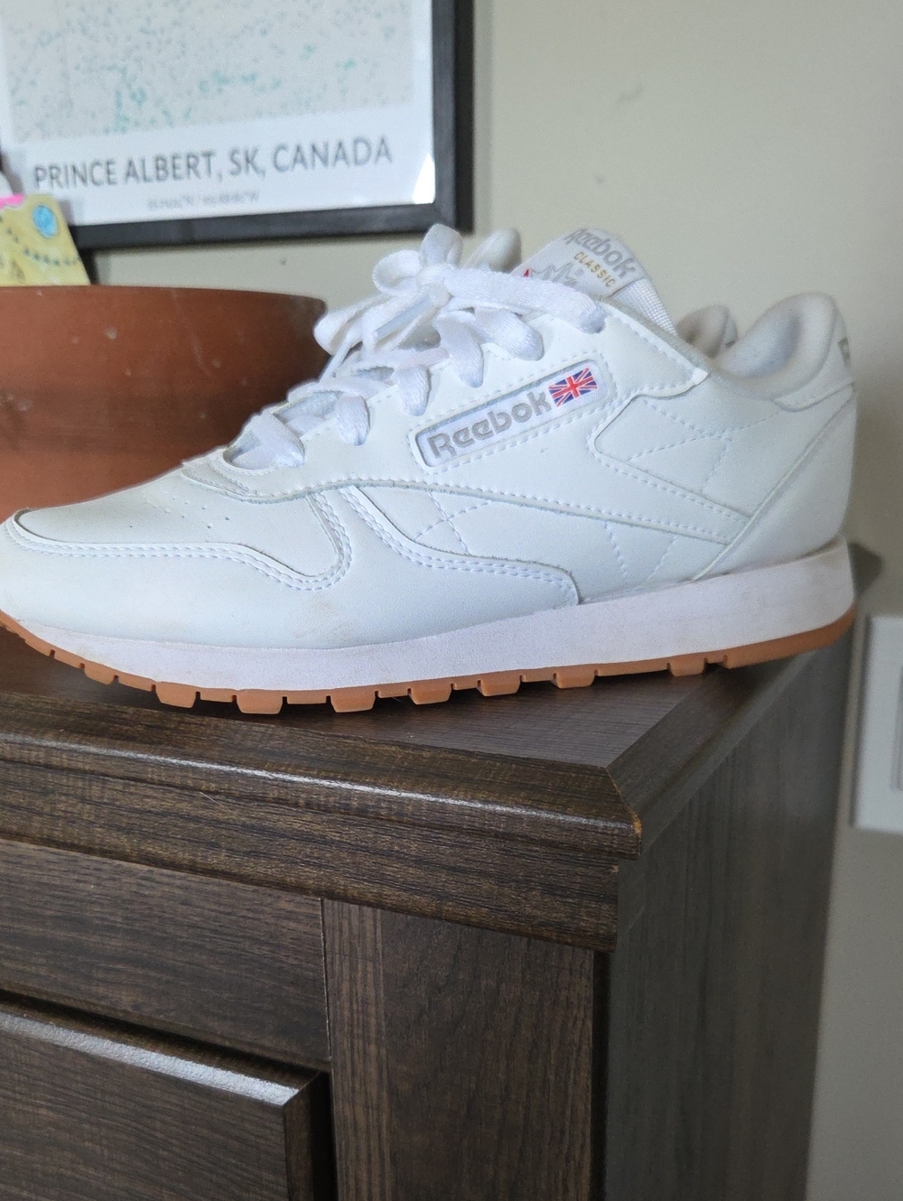 Reebok Kids Leather Sneakers - White with Gum